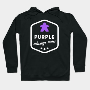 Purple Always Wins Meeple Board Games Meeples and Roleplaying Addict - Tabletop RPG Vault Hoodie